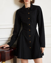 Button-down shirt dress with pleated skirt - Emuri